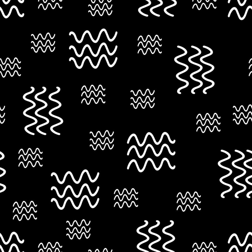 Black and white. Monochrome hand drawn seamless pattern vector