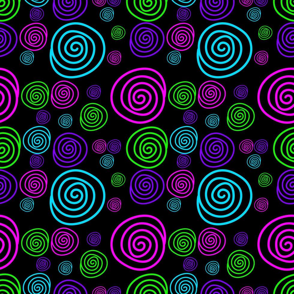 Bright neon. Hand drawn seamless pattern vector