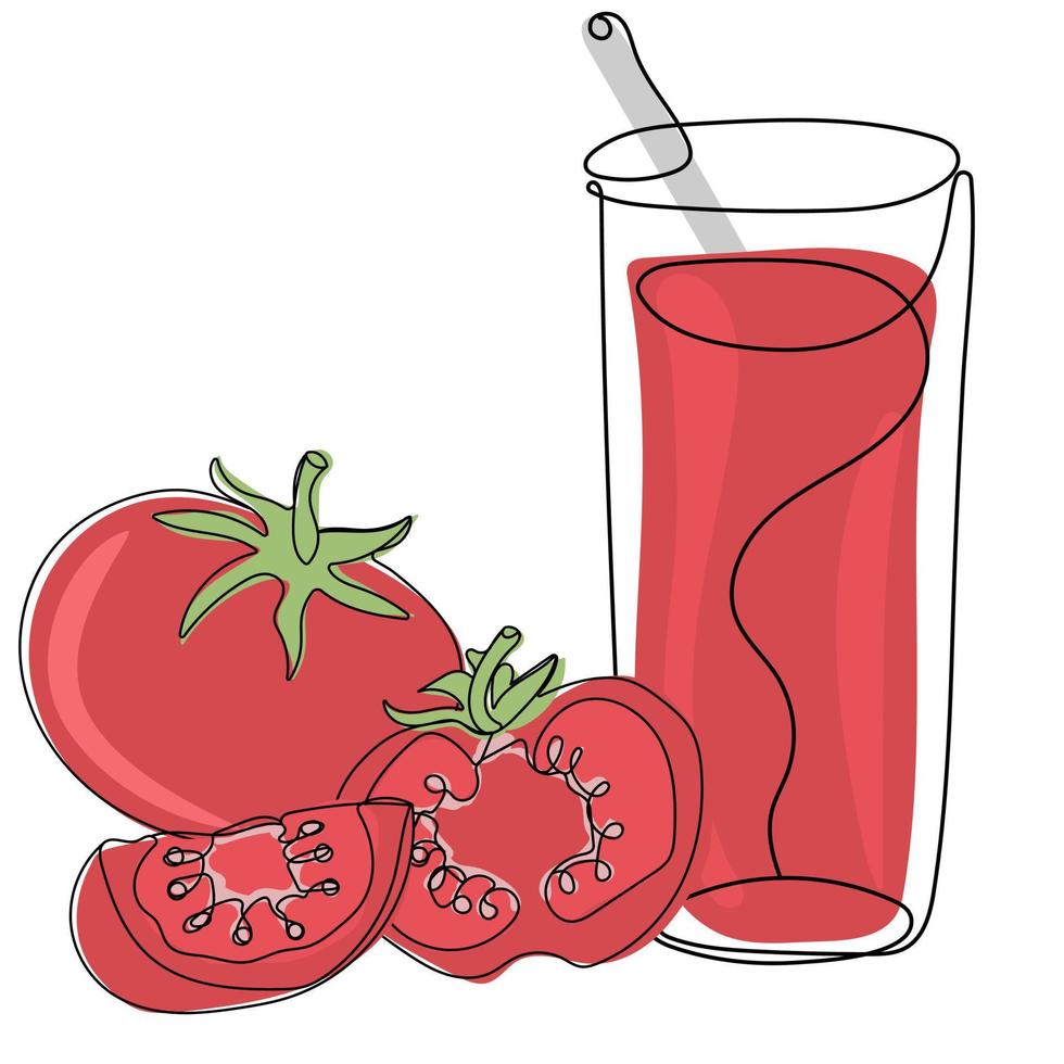 tomate jugo, todo y clickeado tomates vector ilustración