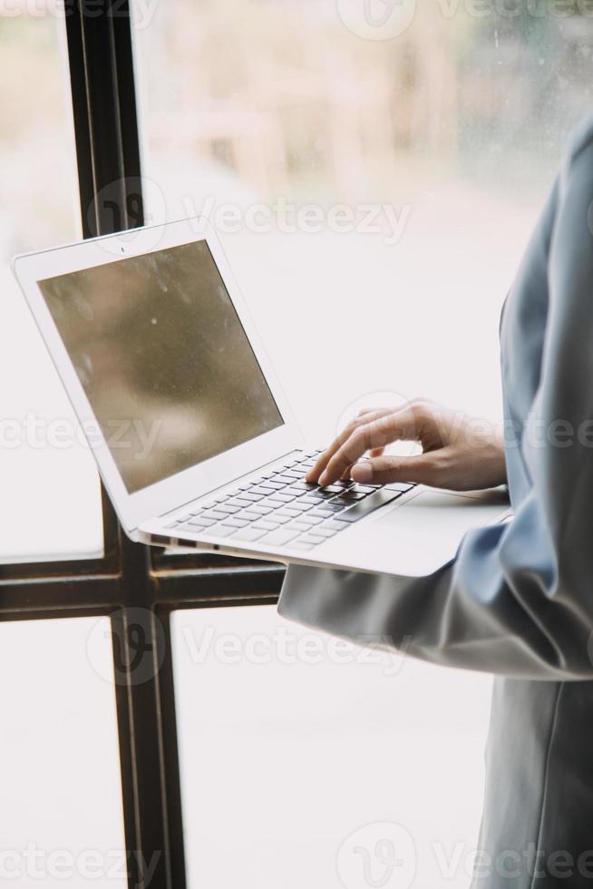 Business Documents, Auditor businesswoman checking searching document legal prepare paperwork or report for analysis TAX time,accountant Documents data contract partner deal in workplace office photo