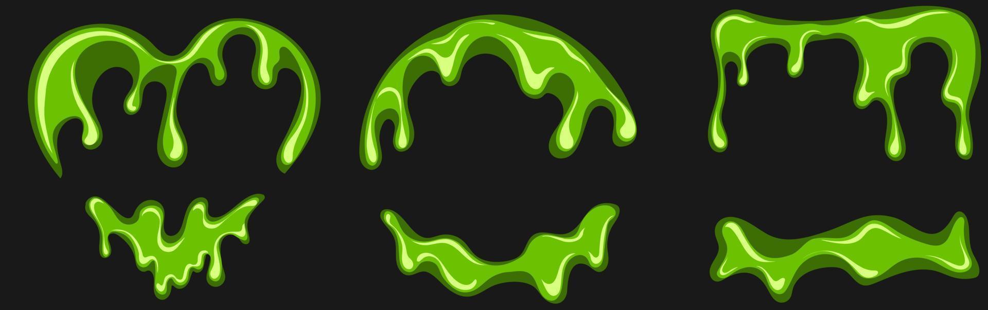 Set of oozing slime frame in different forms vector