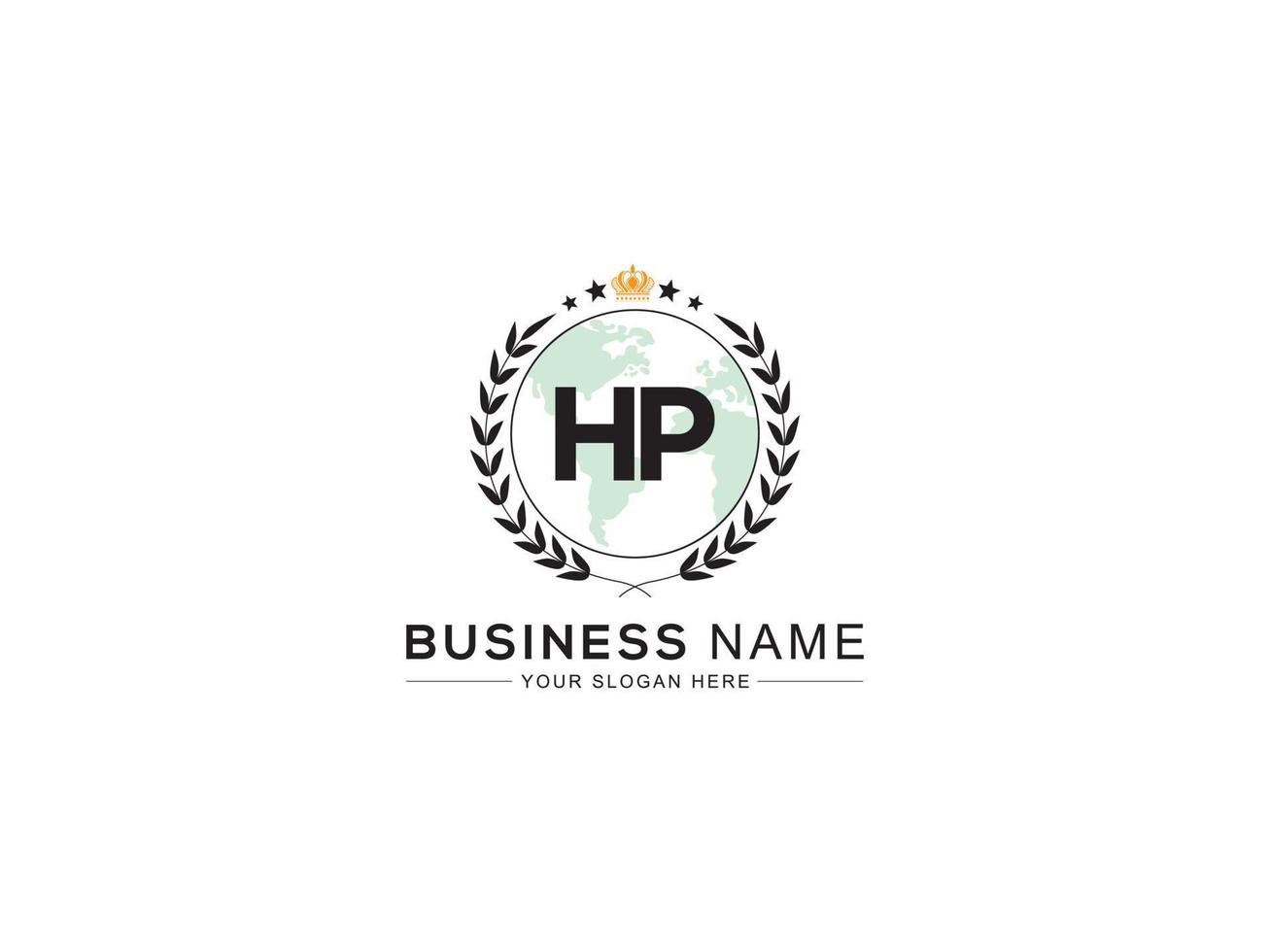 Crown Hp King Logo, Initial HP Logo Letter Vector Stock Image