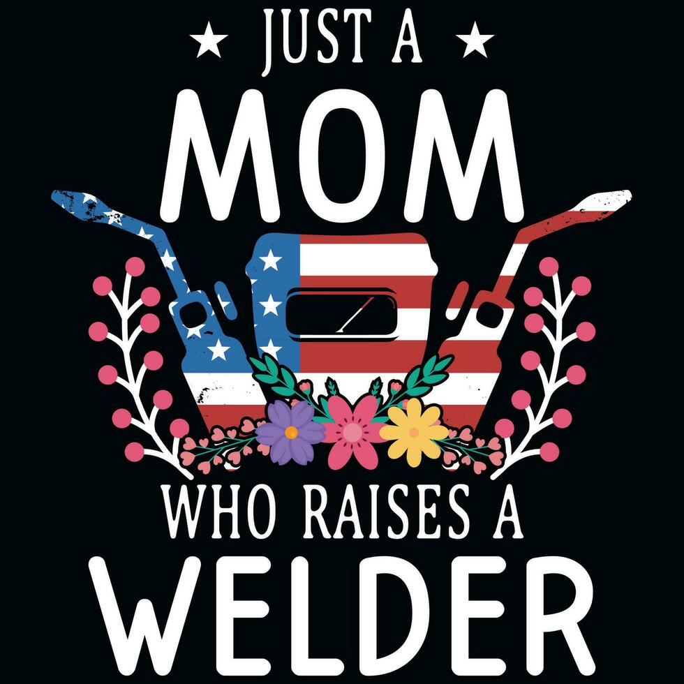 Welder mom graphics tshirt design vector