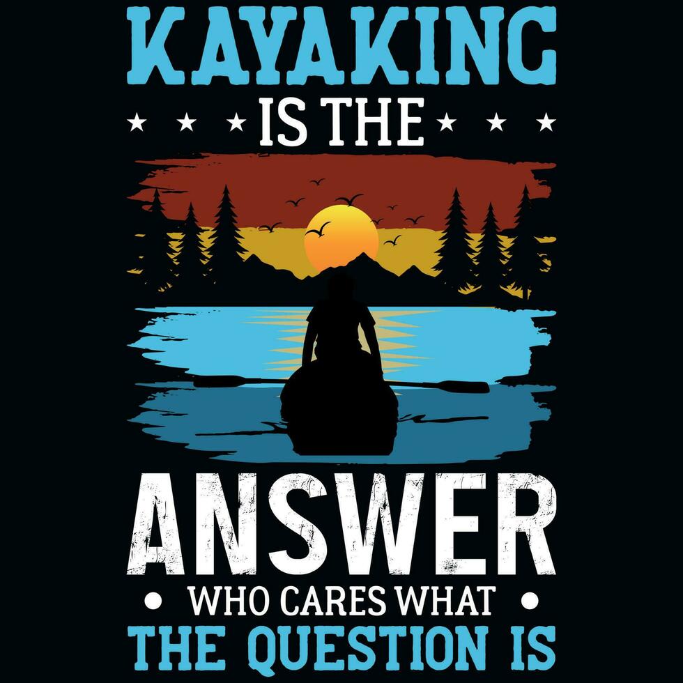 kayak gráficos camiseta diseño vector