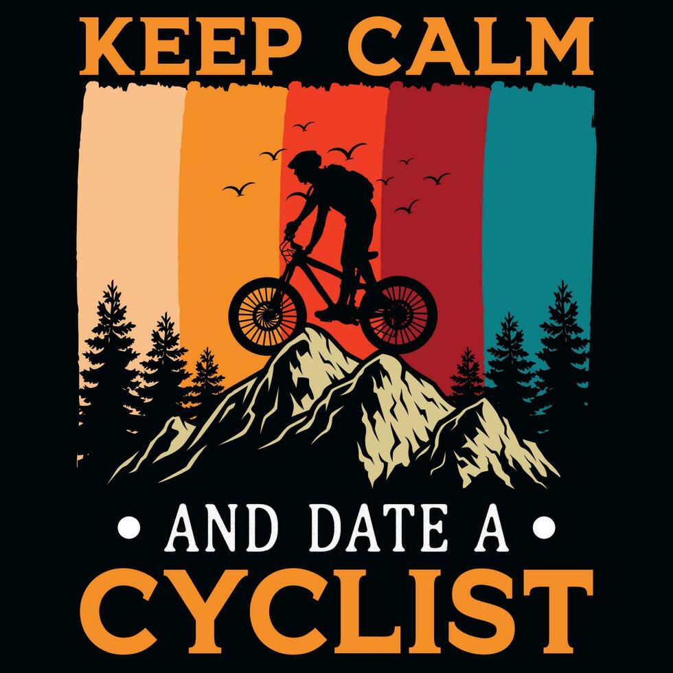 Mountain bike riding graphics tshirt design vector