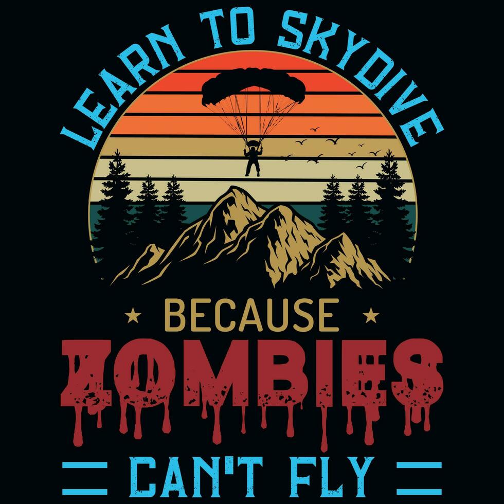 Skydiving graphics tshirt design vector