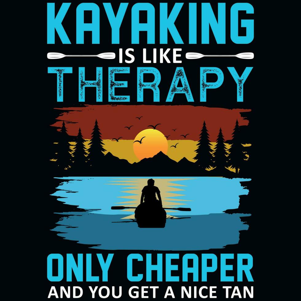 kayak gráficos camiseta diseño vector