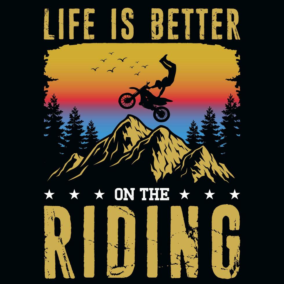 Mountain bike riding graphics tshirt design vector