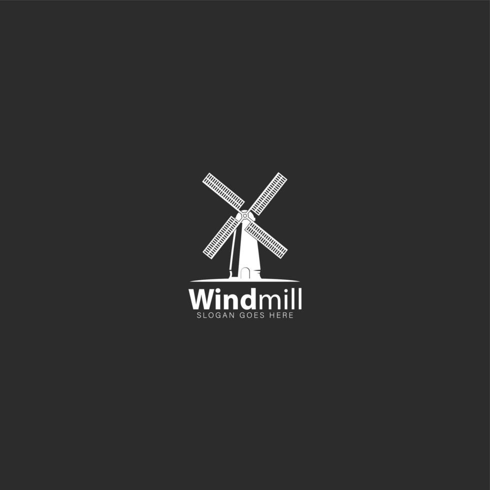 windmill farm logo simple design idea vector