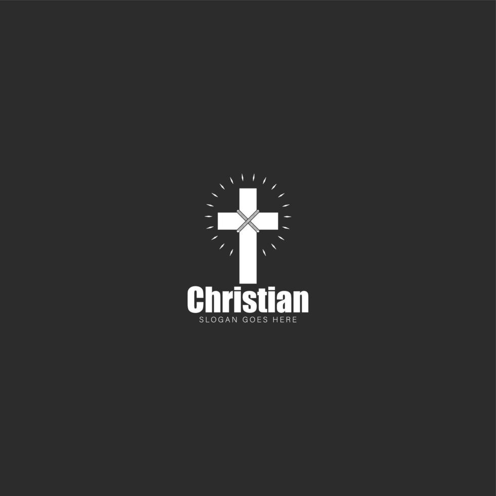 christian logo simple minimalist design idea vector