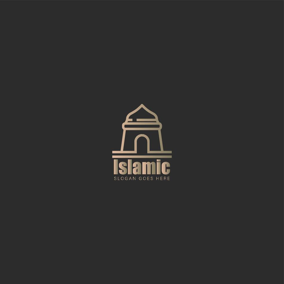 islamic center education logo minimalist modern vector