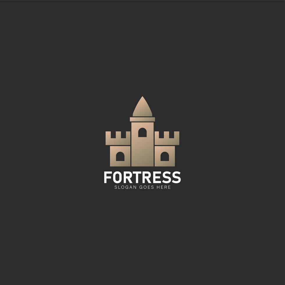 fortress castle logo simple design idea vector