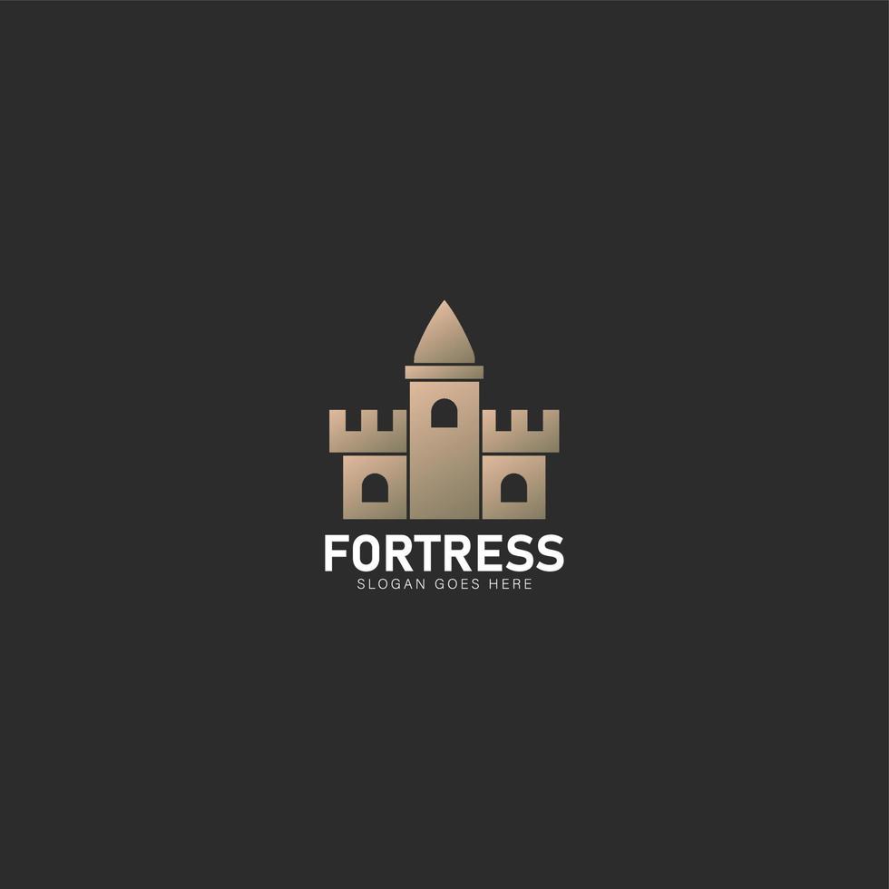 fortaleza castillo logo sencillo diseño idea vector