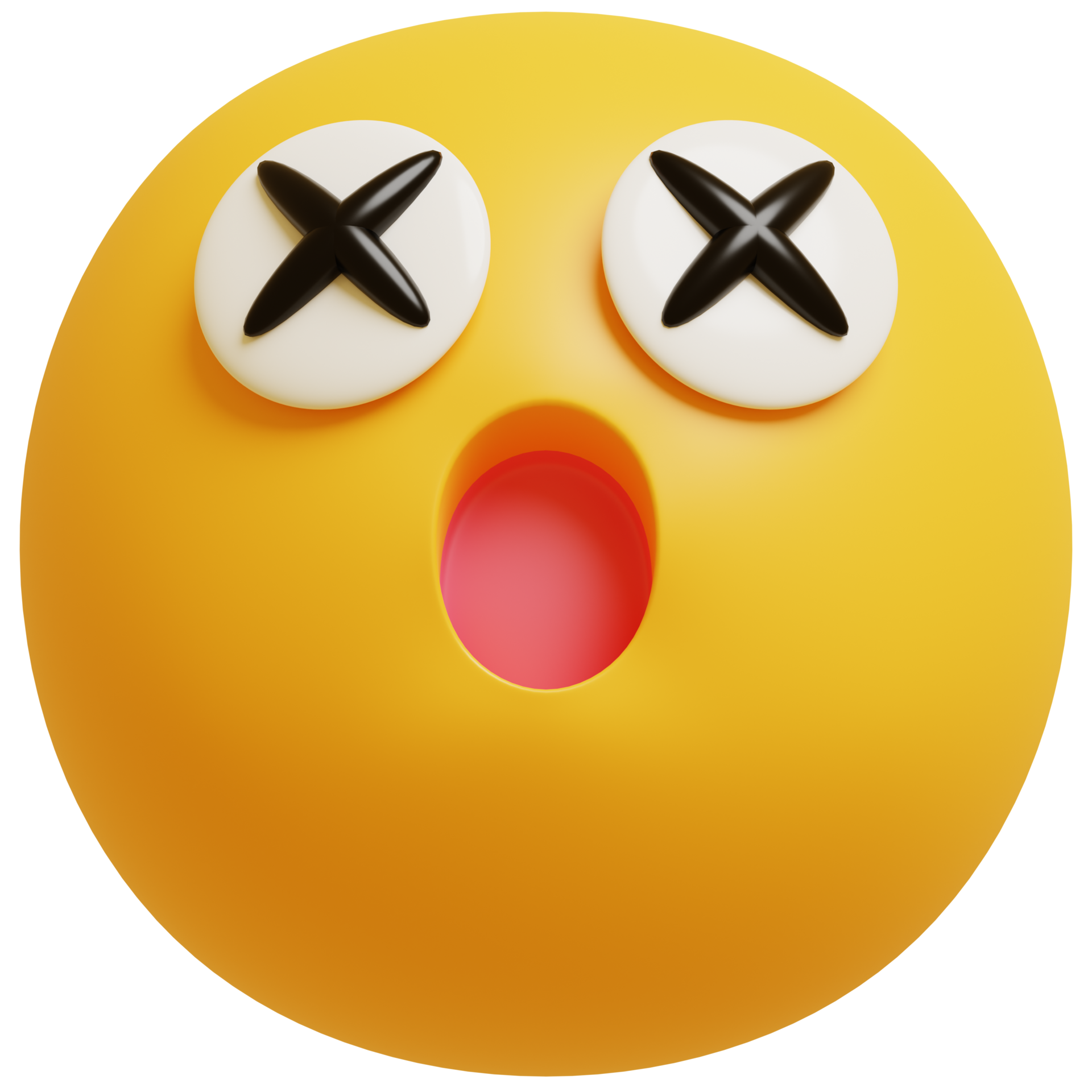 Yellow face wow emoji. Surprised, shocked emoticon. 3D render illustration. 22538030 PNG