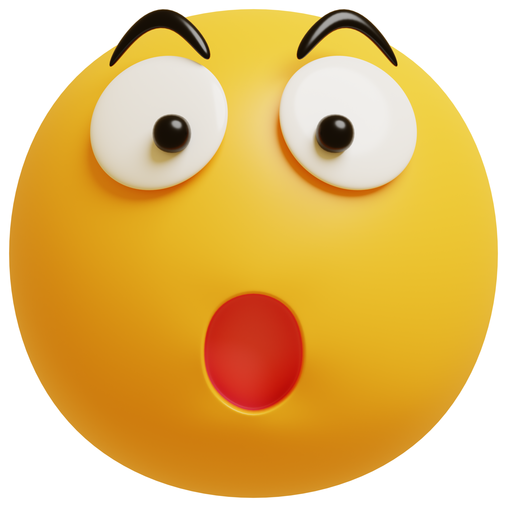 Yellow Face Wow Emoji Surprised Shocked Emoticon 3d Render