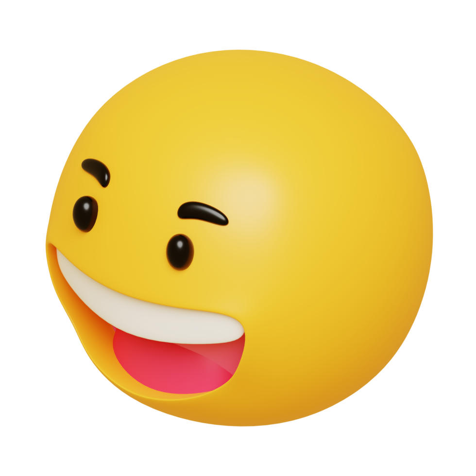 3d leende emoji.glad, rolig söt karaktär.3d framställa illustration. png