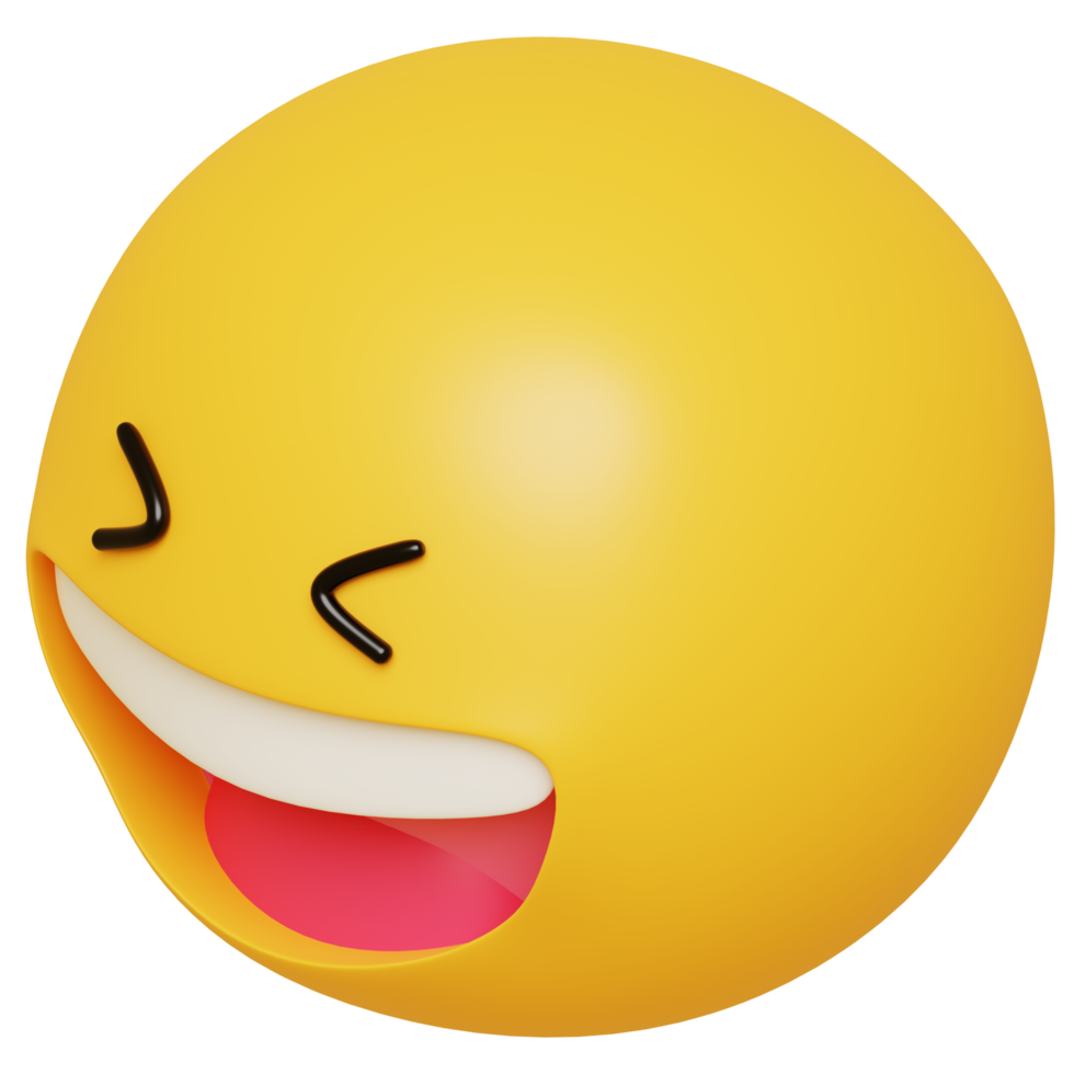 3D smile emoji.Happy, funny cute character.3D render illustration. png