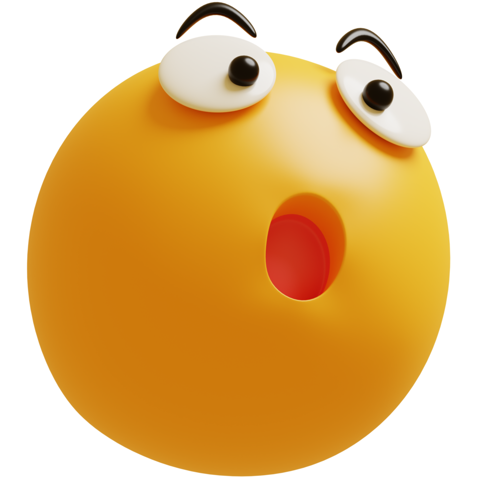 amarillo cara Guau emojis sorprendido, conmocionado emoticono 3d hacer ilustración. png