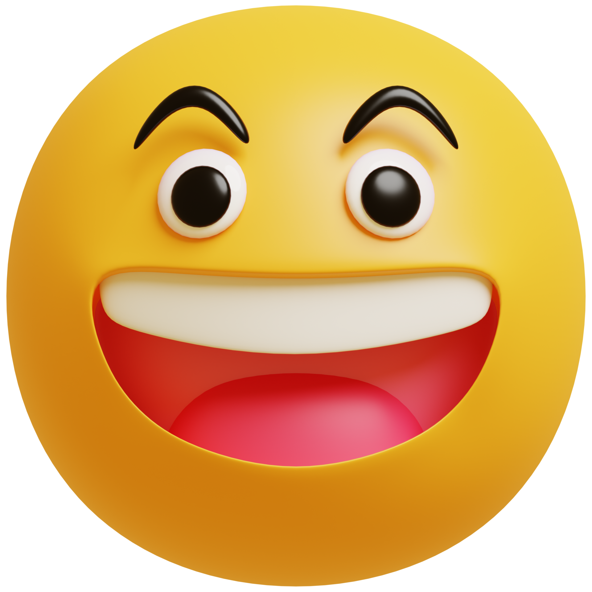 3D smile emoji.Happy, funny cute character.3D render illustration ...