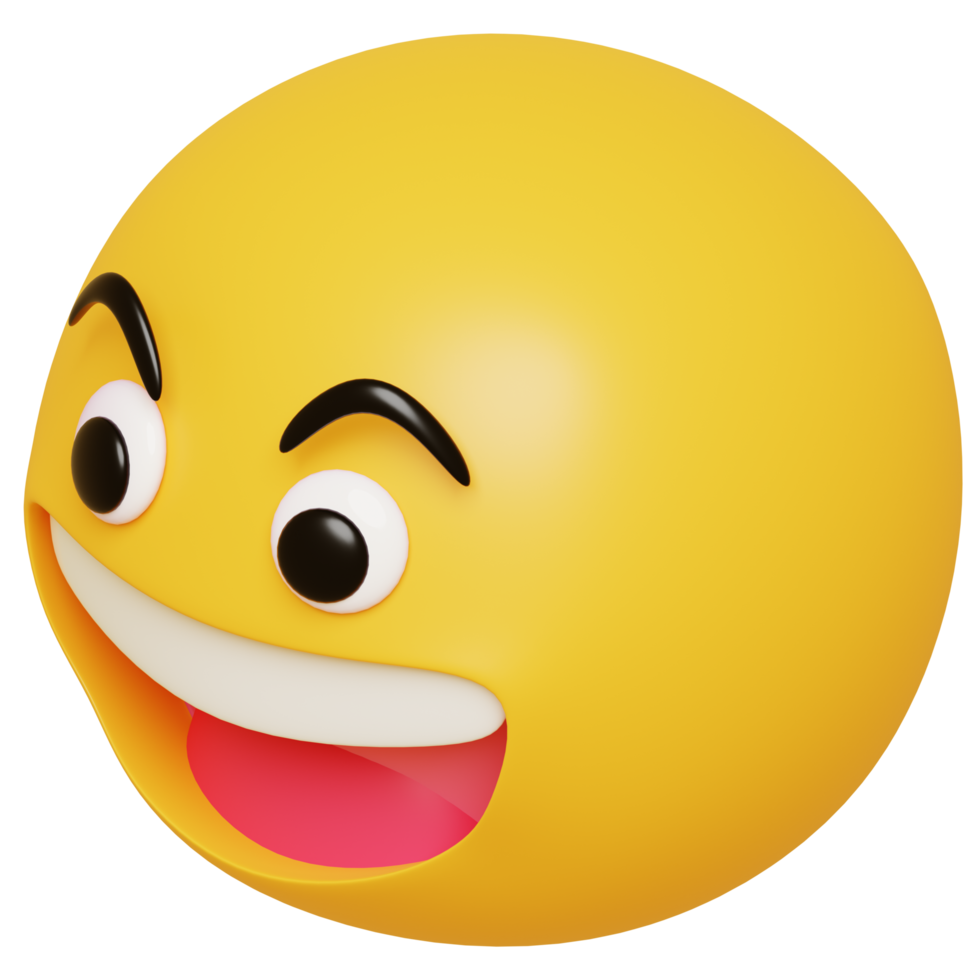 3d glimlach emoji.gelukkig, grappig schattig karakter.3d geven illustratie. png