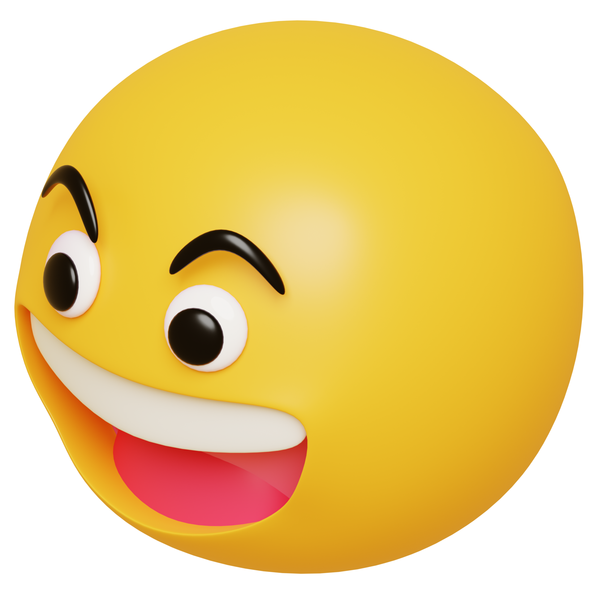 3D smile emoji.Happy, funny cute character.3D render illustration ...