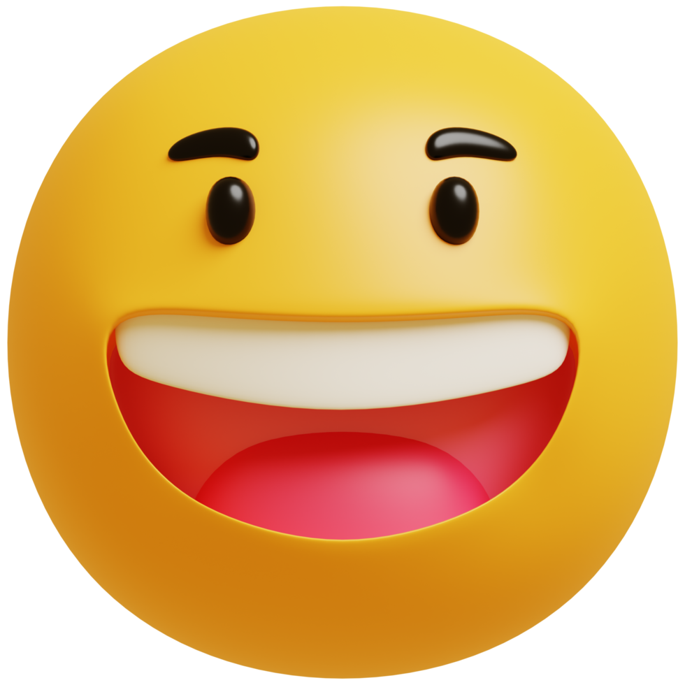 3D smile emoji.Happy, funny cute character.3D render illustration. png