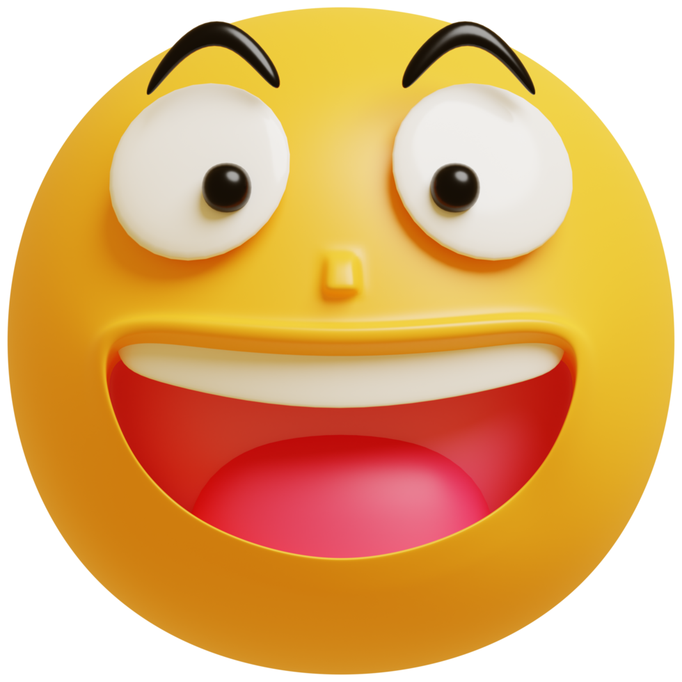 3D smile emoji.Happy, funny cute character.3D render illustration. png