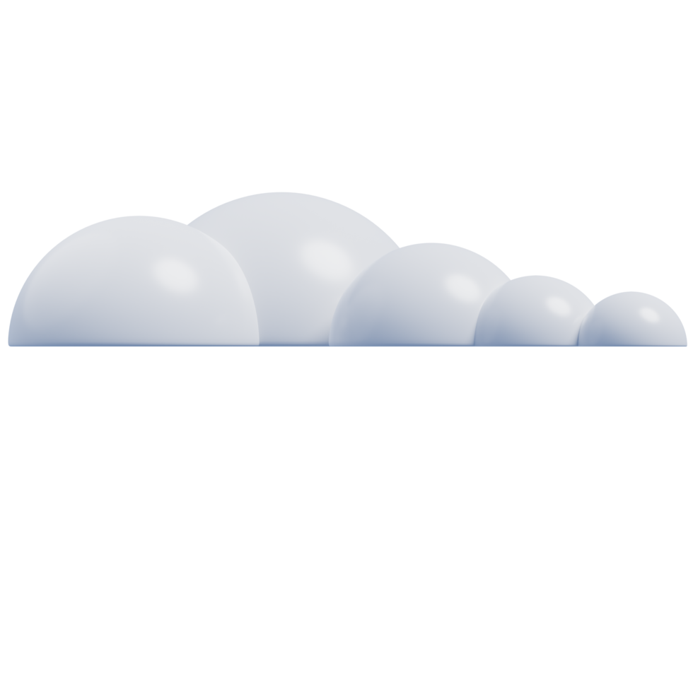 wit 3d wolken.zacht ronde tekenfilm pluizig wolken icoon. 3d geven illustratie png