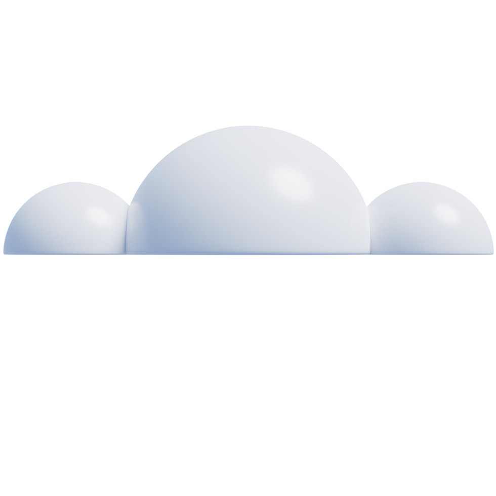 wit 3d wolken.zacht ronde tekenfilm pluizig wolken icoon. 3d geven illustratie png