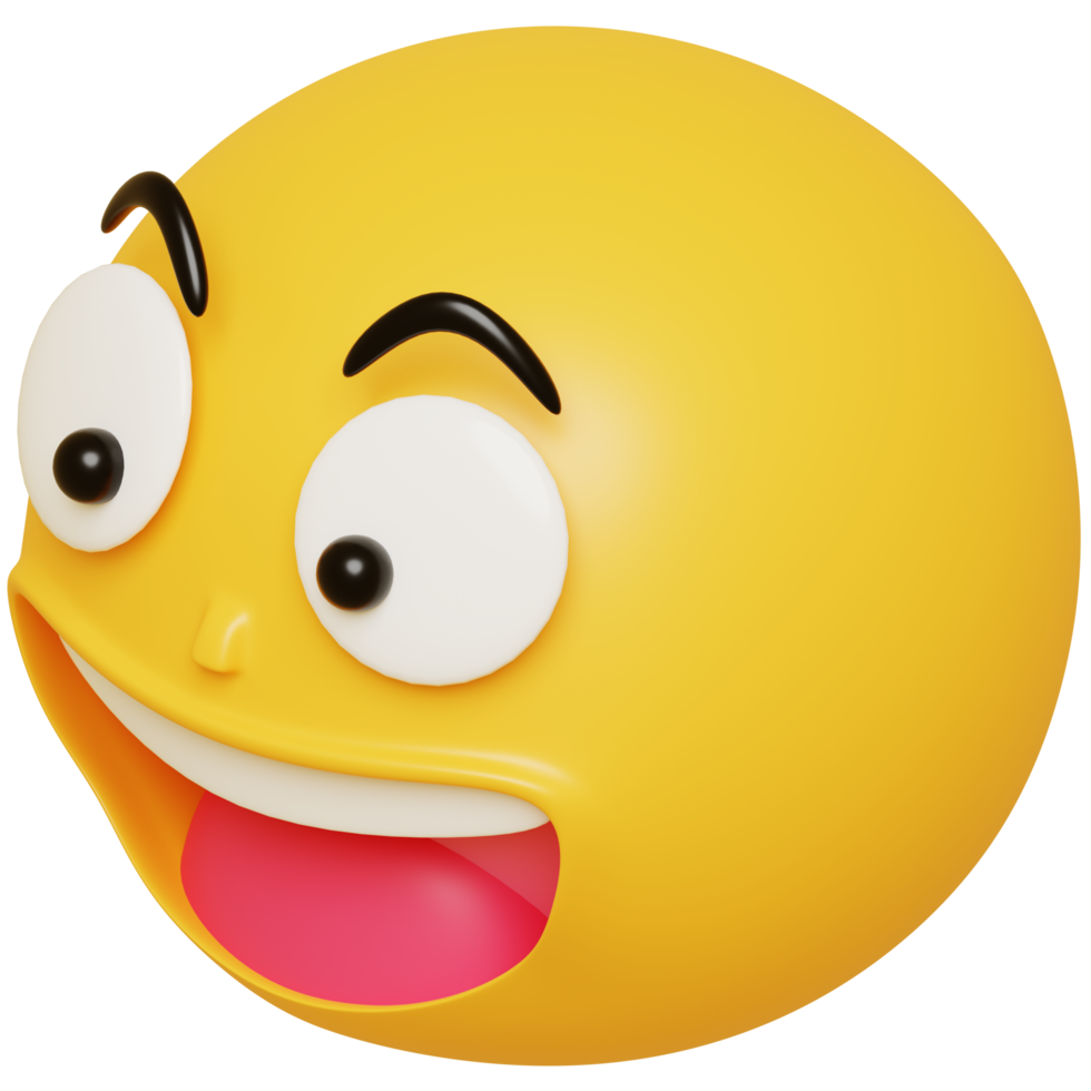 3D smile emoji.Happy, funny cute character.3D render illustration. png