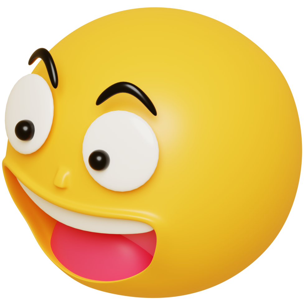 3d sonrisa emoji feliz, gracioso linda personaje.3d hacer ilustración. png