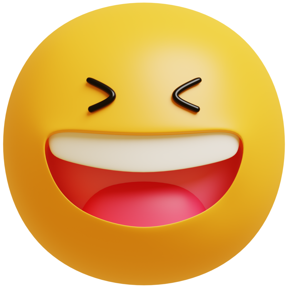 3D smile emoji.Happy, funny cute character.3D render illustration. png