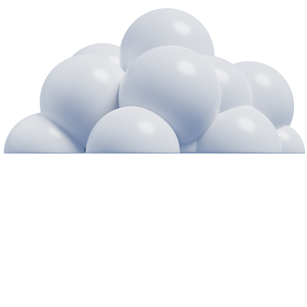 White 3d clouds.Soft round cartoon fluffy clouds icon. 3d render illustration png
