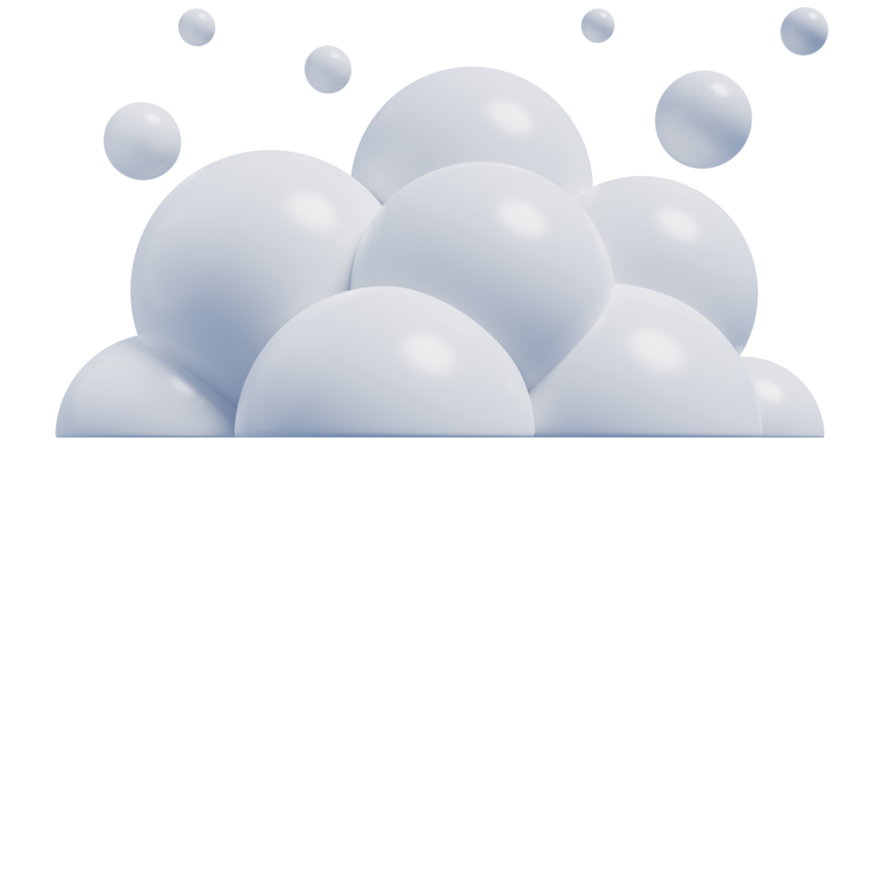 wit 3d wolken.zacht ronde tekenfilm pluizig wolken icoon. 3d geven illustratie png