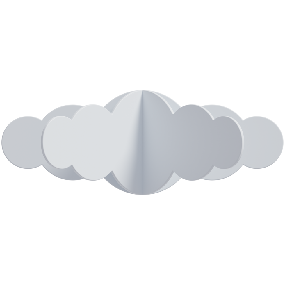 3d wit wolken.cartoon pluizig wolken icoon. papier besnoeiing stijl 3d geven illustratie. png