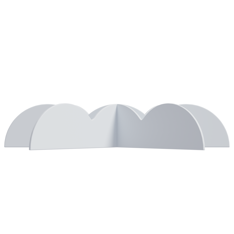 3d white clouds.Cartoon fluffy clouds icon. Paper cut style 3d render illustration. png