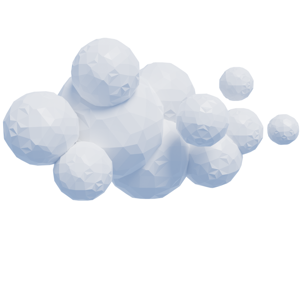White 3d clouds.Cartoon fluffy clouds icon. 3d render illustration. png
