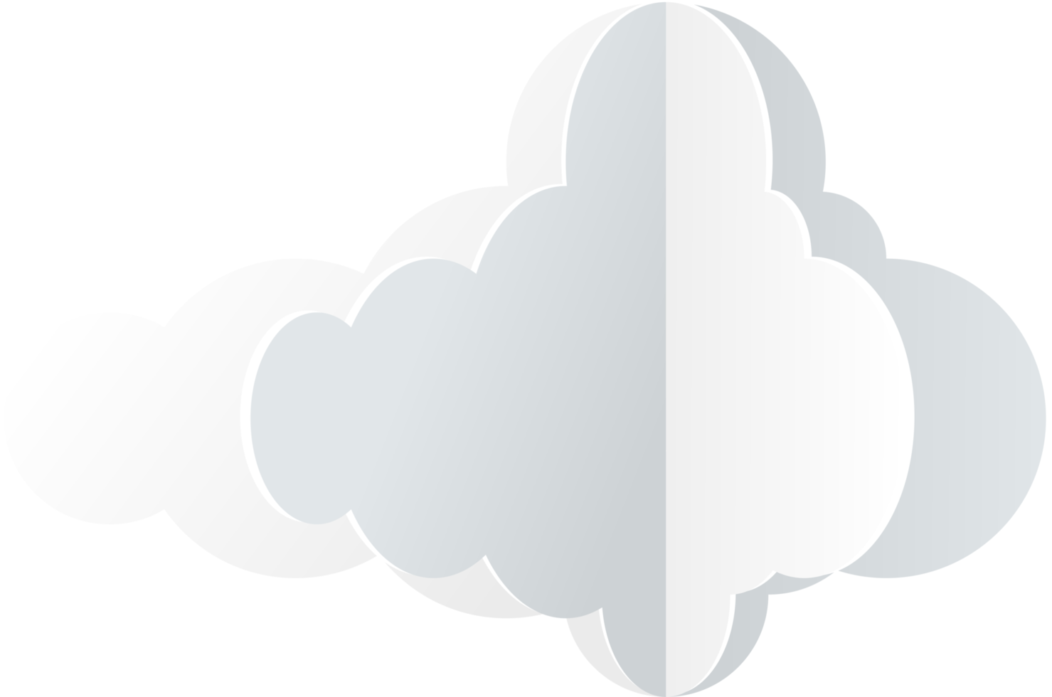 Cloud, paper art style. 3D illustration. png