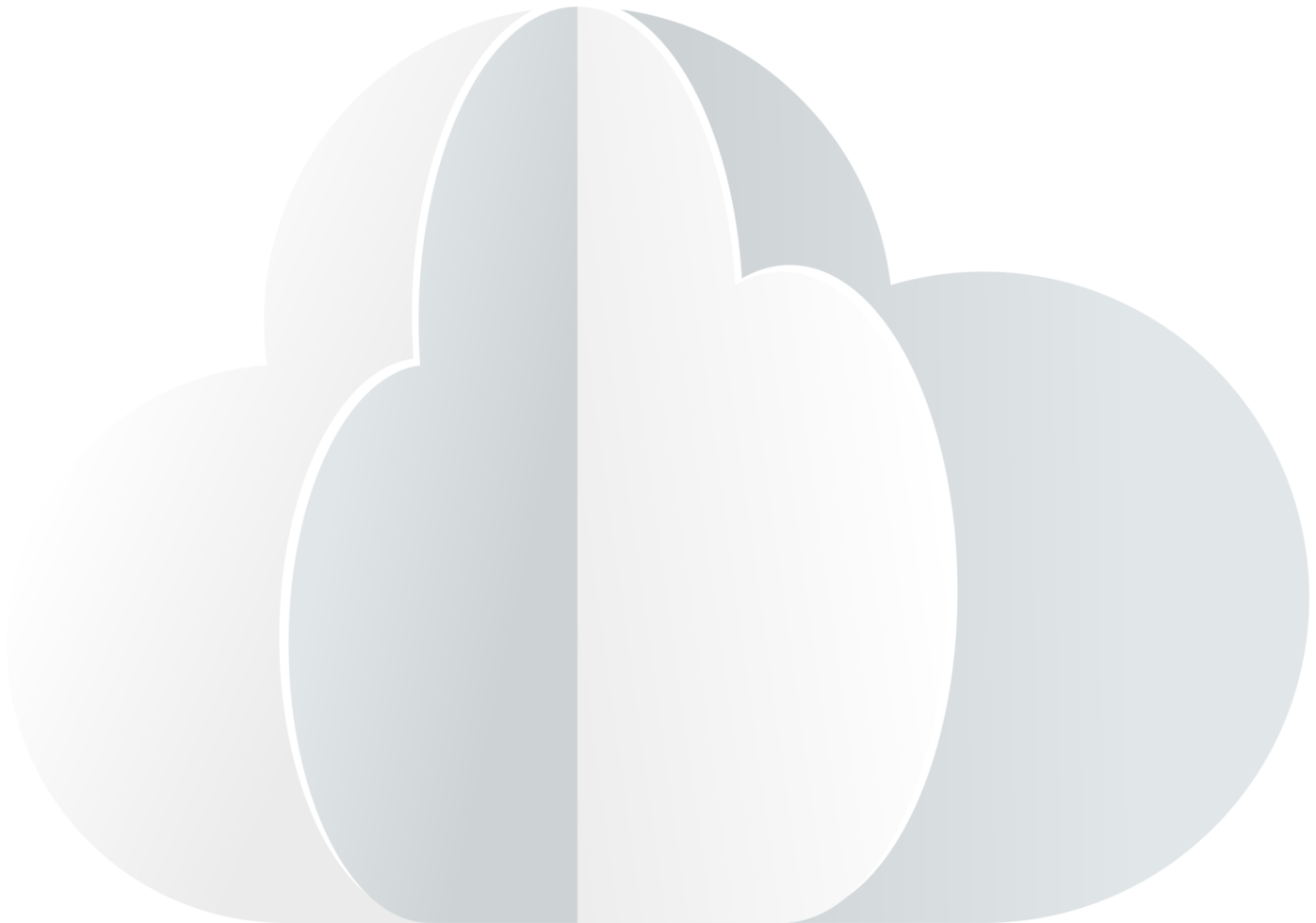 Cloud, paper art style. 3D illustration. png