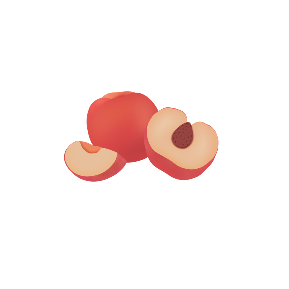 peach fruits and slices peach png