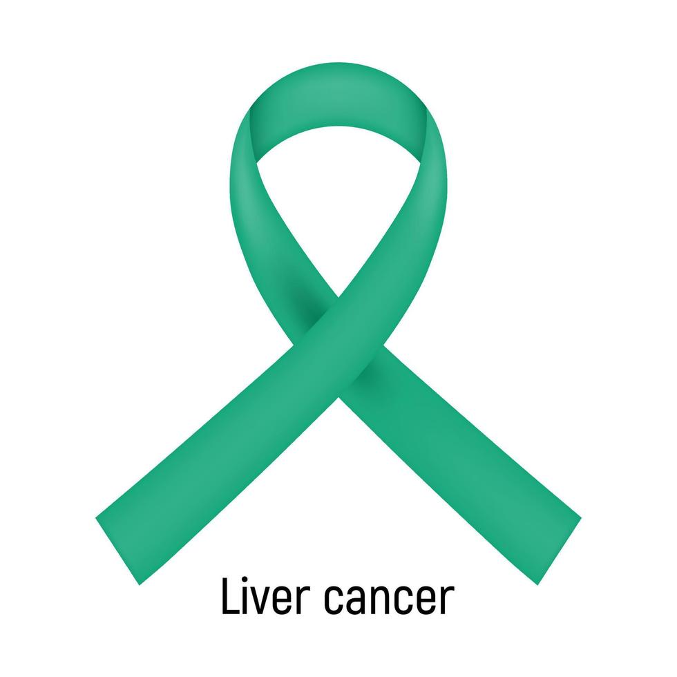 Cancer Ribbon. Liver cancer. Vector illustration.