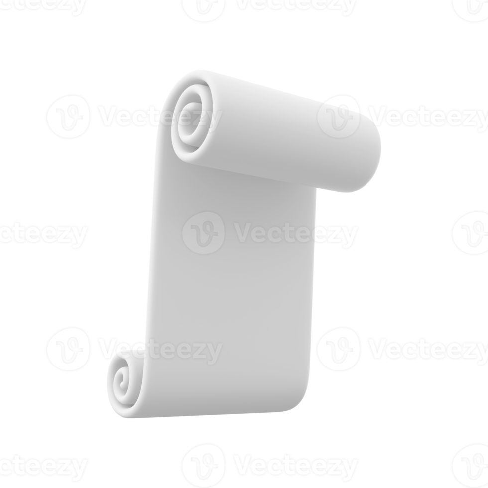 3D rendering A roll of paper with a dot symbol. 3d rendering paper roll png