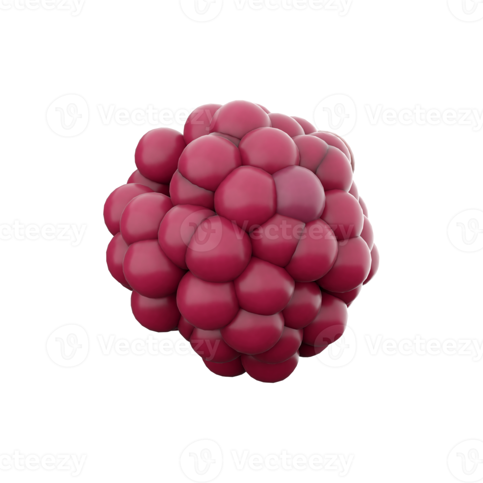 3d rendering cartoon raspberry icon. 3d render red color fresh berry icon. Cartoon raspberry. png