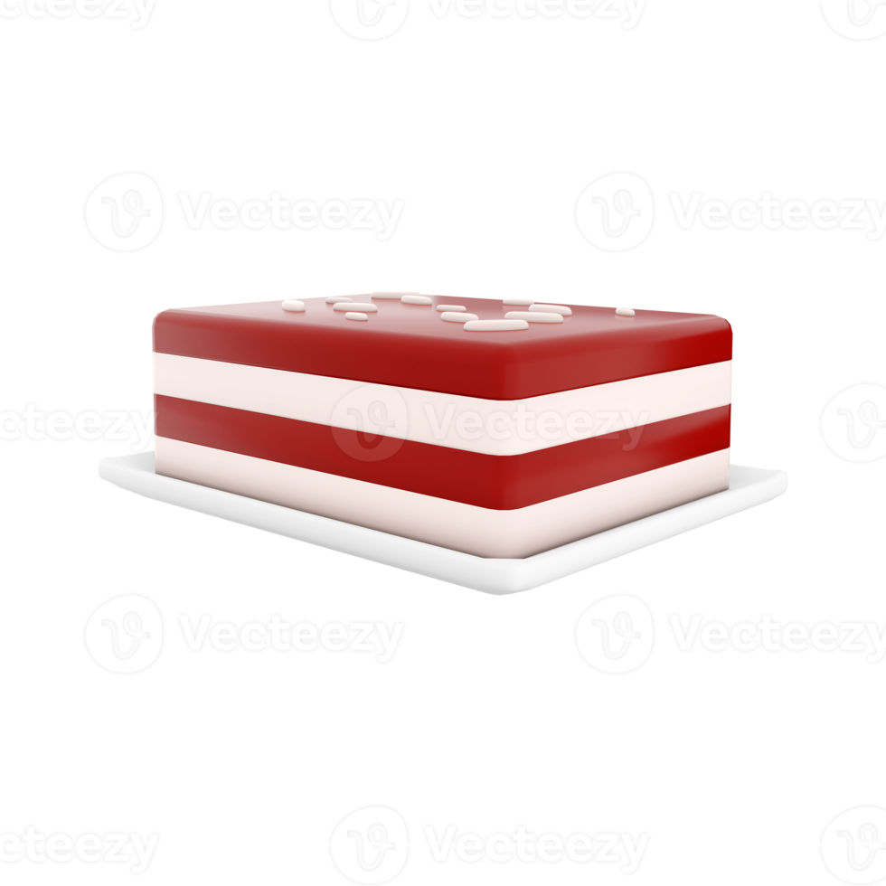 3d Renderização bolo de queijo com coco ícone. 3d render leite doce sobremesa ícone. bolo de queijo com coco. png