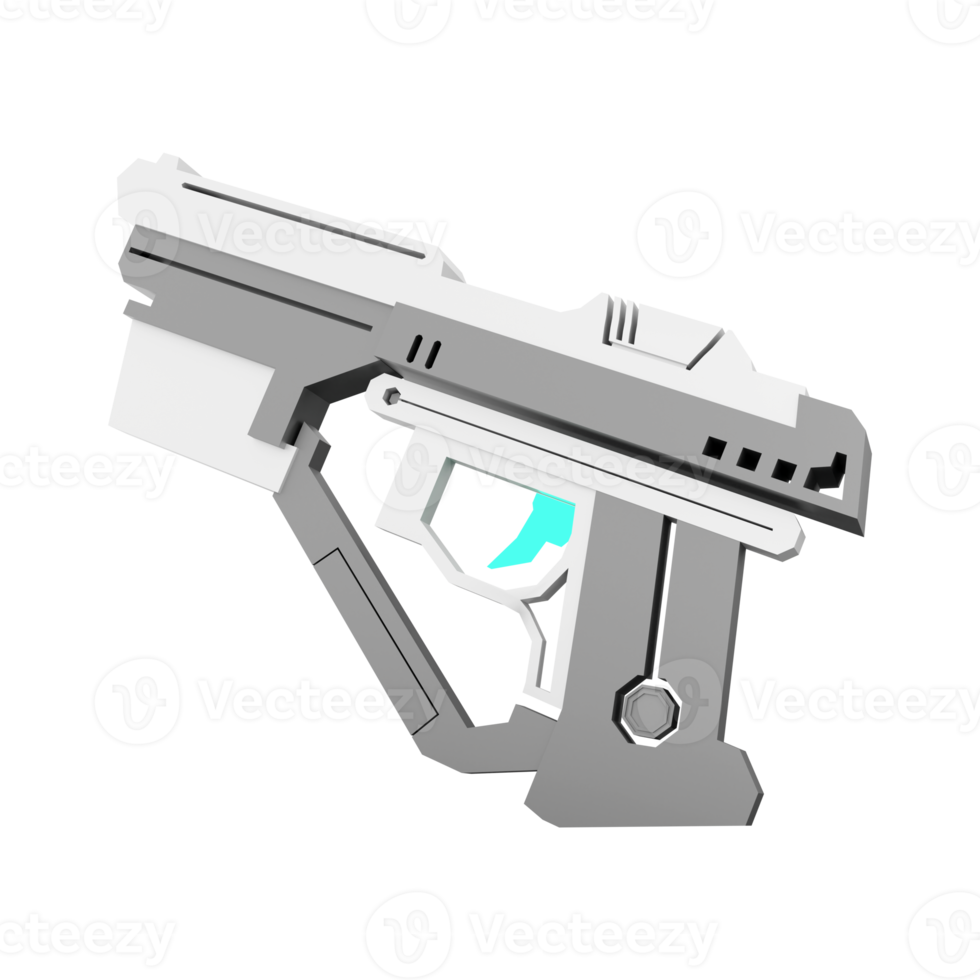 3d le rendu espace pistolet de astronomie collection faible poly icône. 3d rendre arme de le avenir, excité icône. png