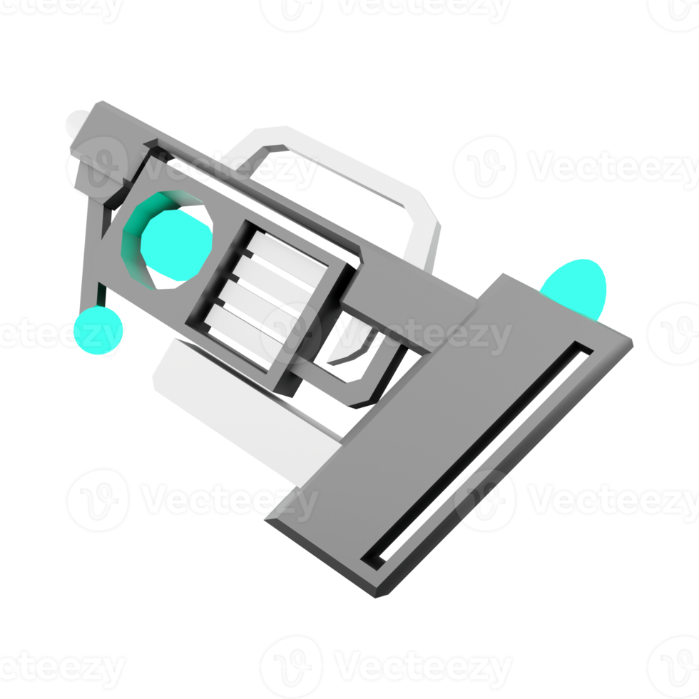 3d rendering game pistol low poly icon. 3d render galactic weapons, unknown technologies icon. png