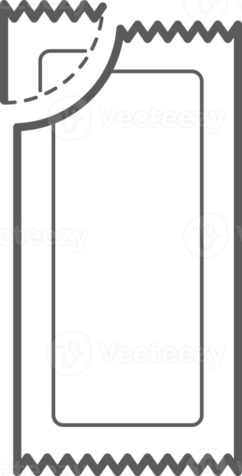 Sachet icon. Stick packaging template for sugar, pepper, souse, medicine, tissue and food png