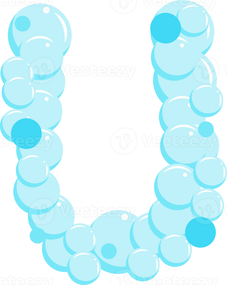 Alphabet of soap bubbles. Water suds letter A. Cartoon font 22539068 PNG