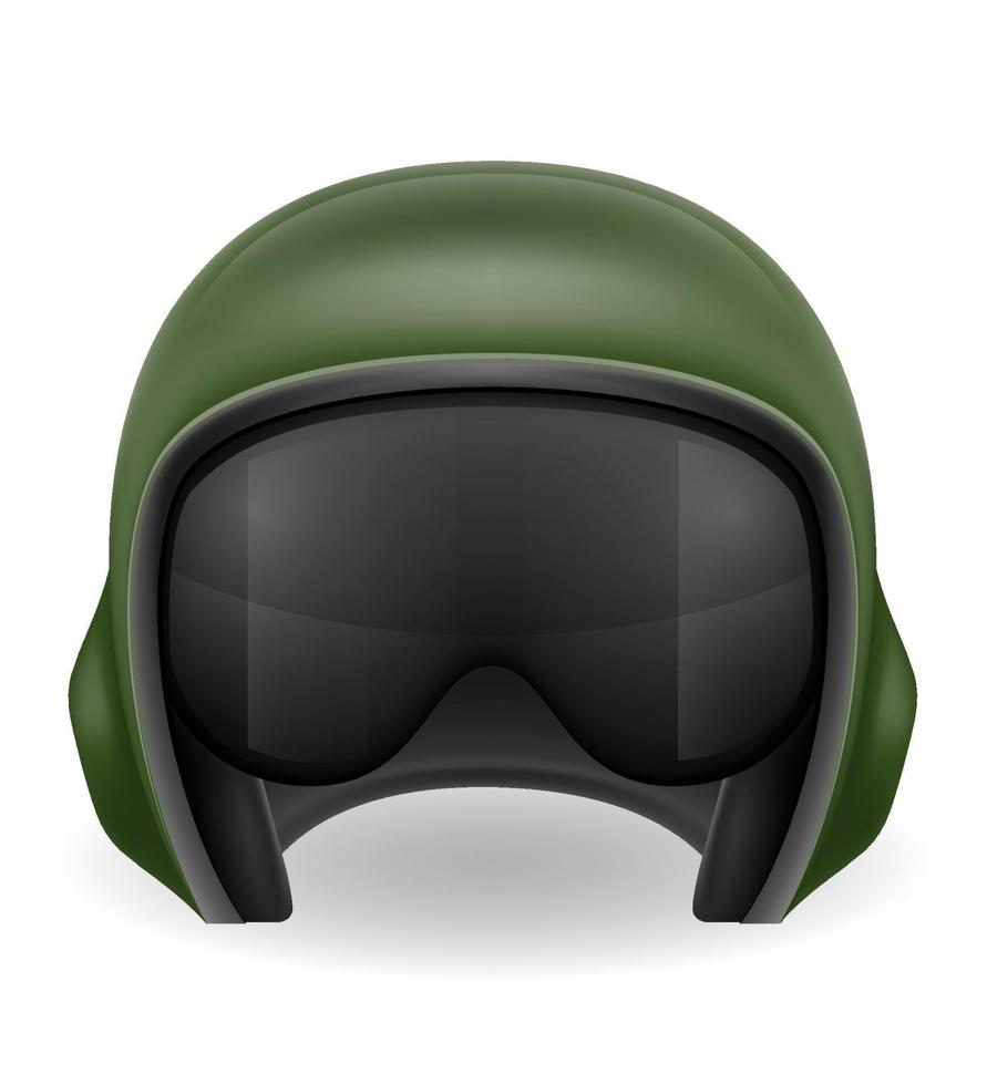 modern pilot helmet for a fighter or combat helicopter vector illustration isolated on white background