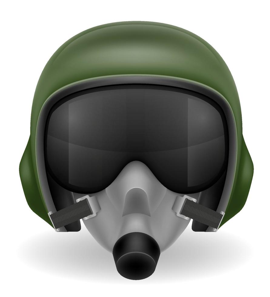 modern pilot helmet for a fighter or combat helicopter vector illustration isolated on white background